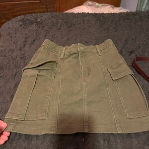 Olive Green Cargo Skirt